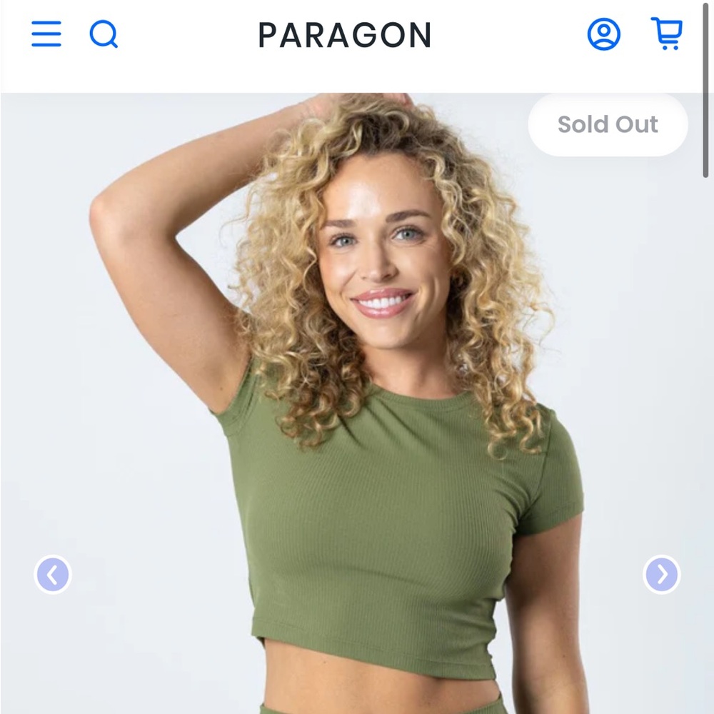 Olive Green ribbed paragon crop work out top
